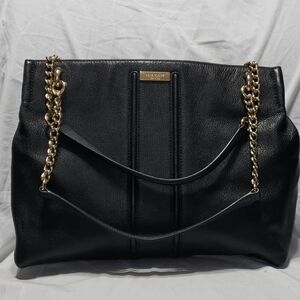 Kate spade black pebbled leather gold chain bag